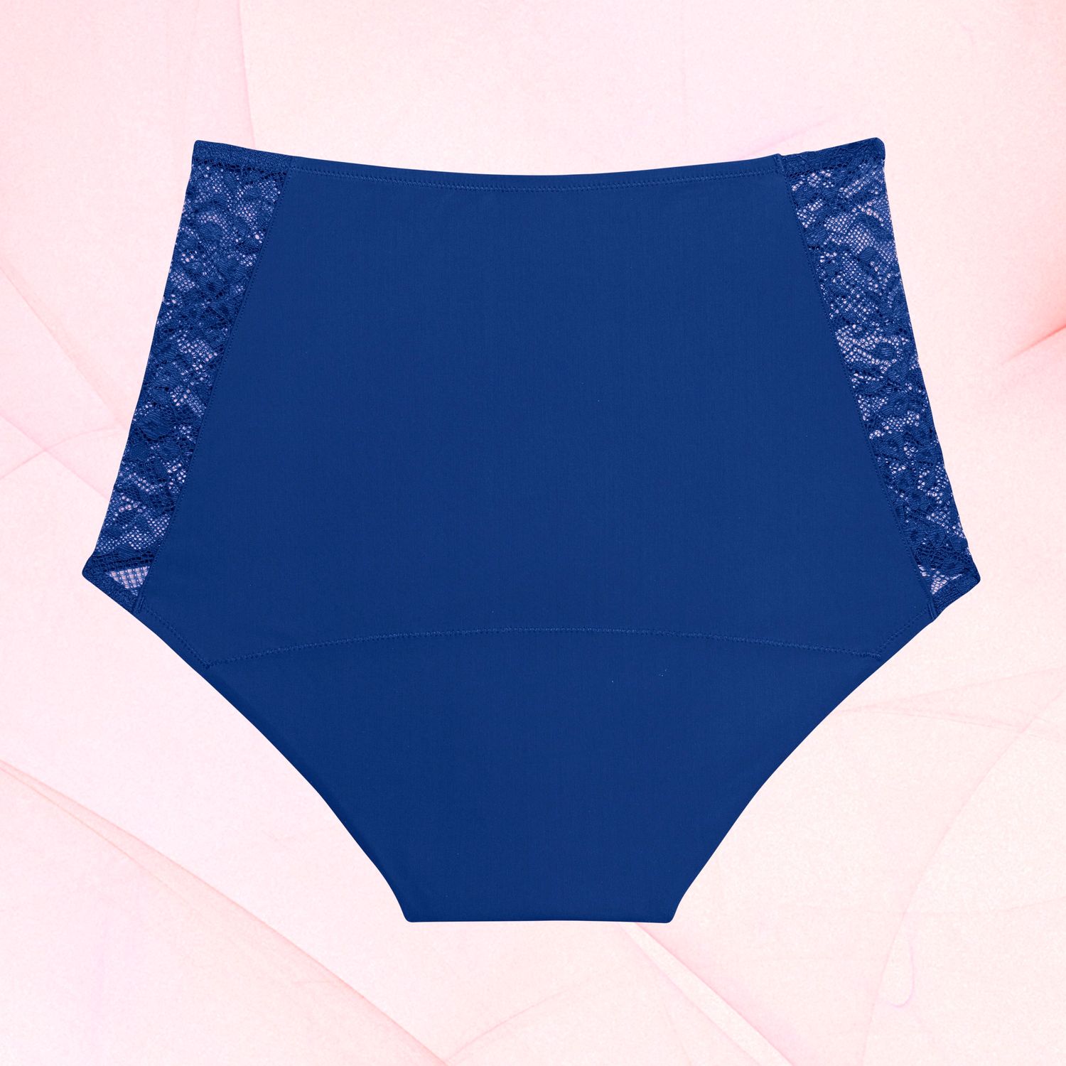 Highwaist Floral Heavy Deep Blue Back 01