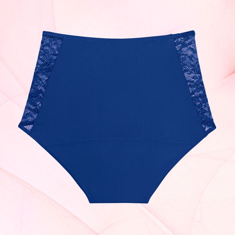 Highwaist Floral Heavy Deep Blue Back 01