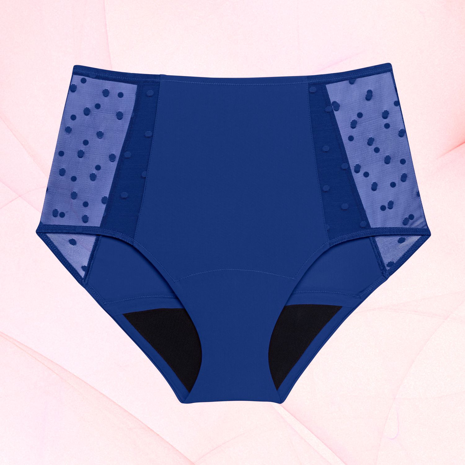Highwaist Dots Moderate Blue Front 01