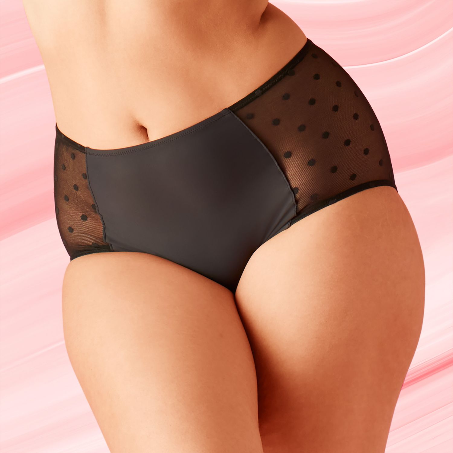 Maria Highwaist Moderate Dots Black Fluid