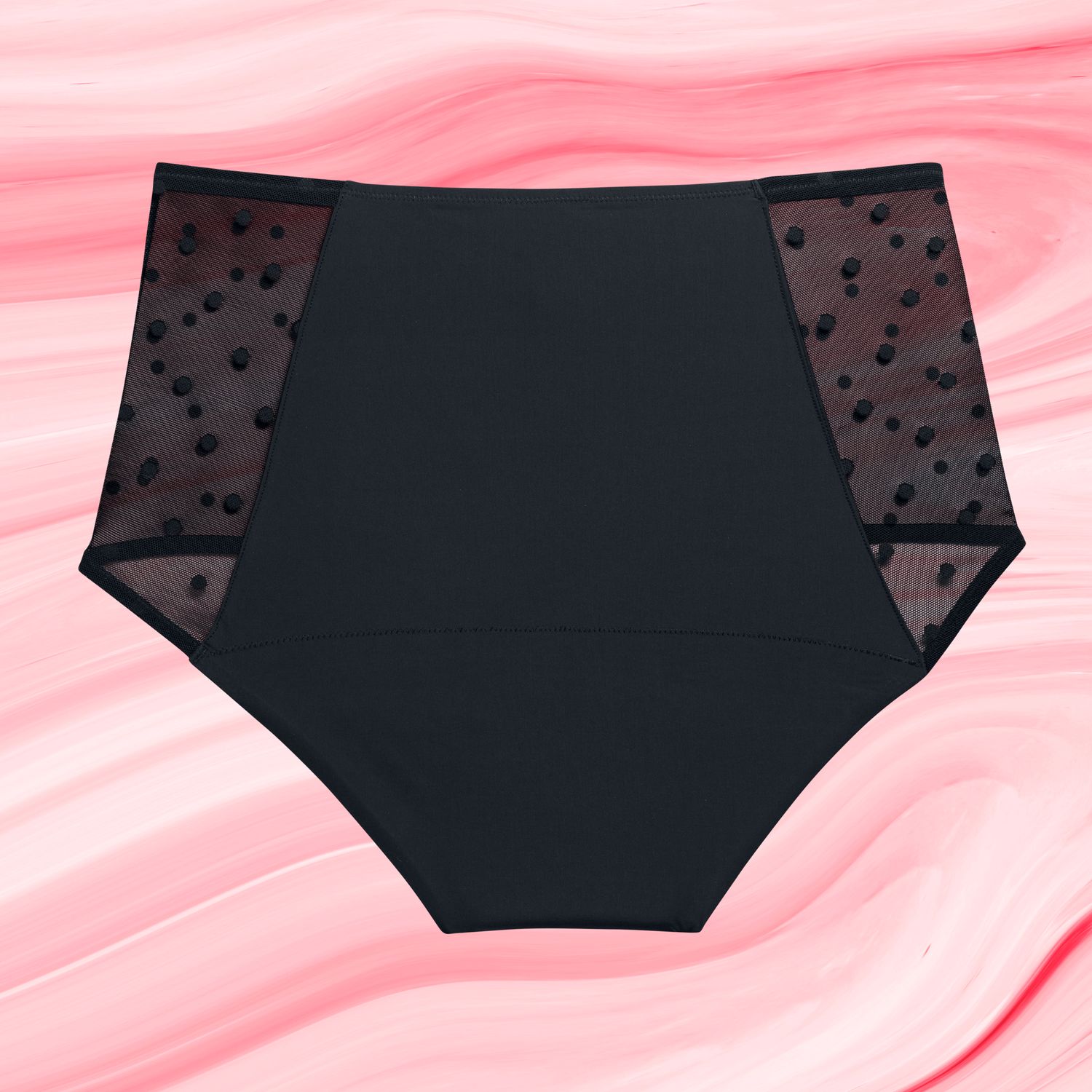 Highwaist Dots Heavy Black Back Fluid