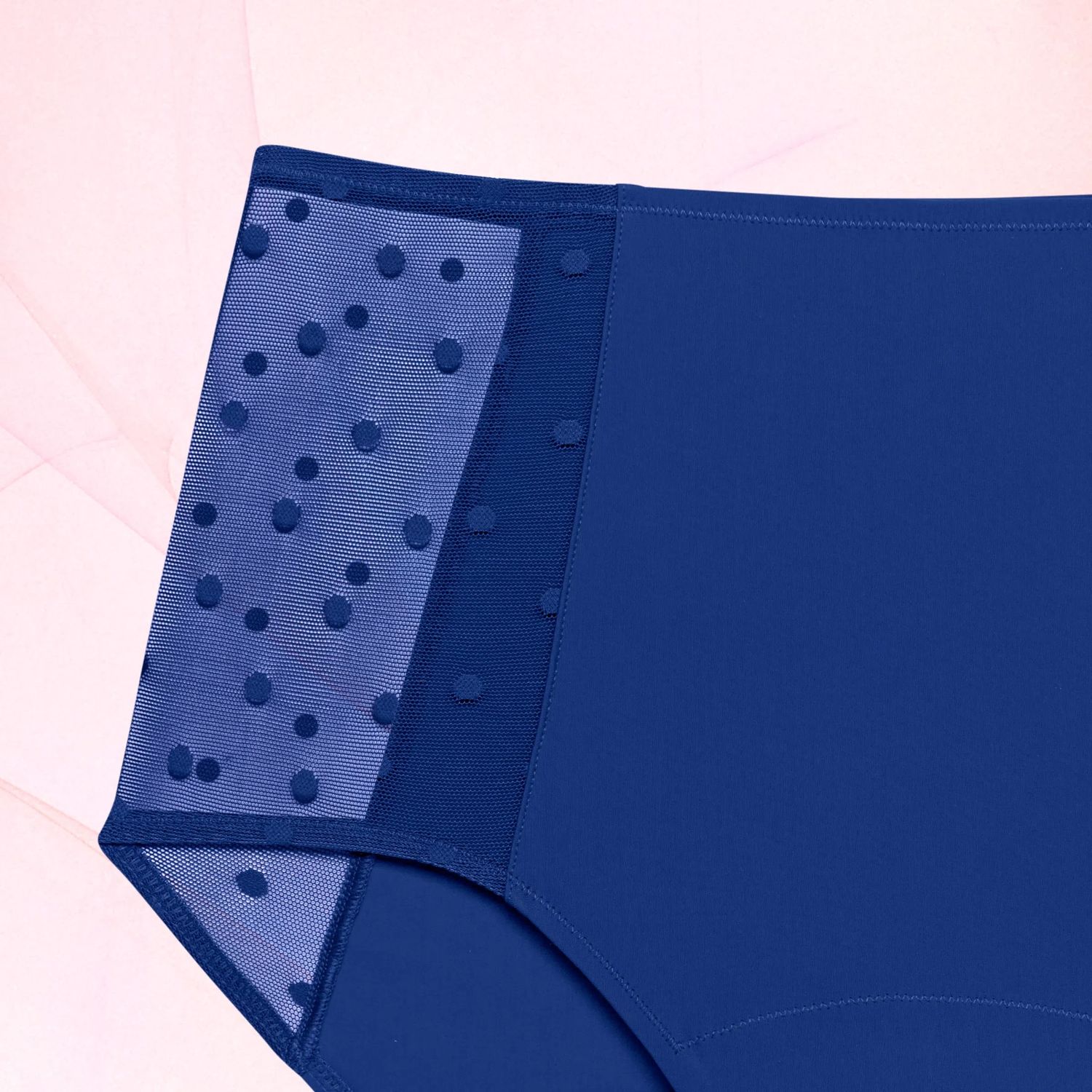 Highwaist Dots Moderate Blue Front Crop