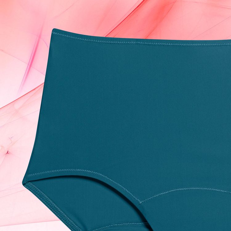 Highwaist Moderate Deep Ocean Front Crop