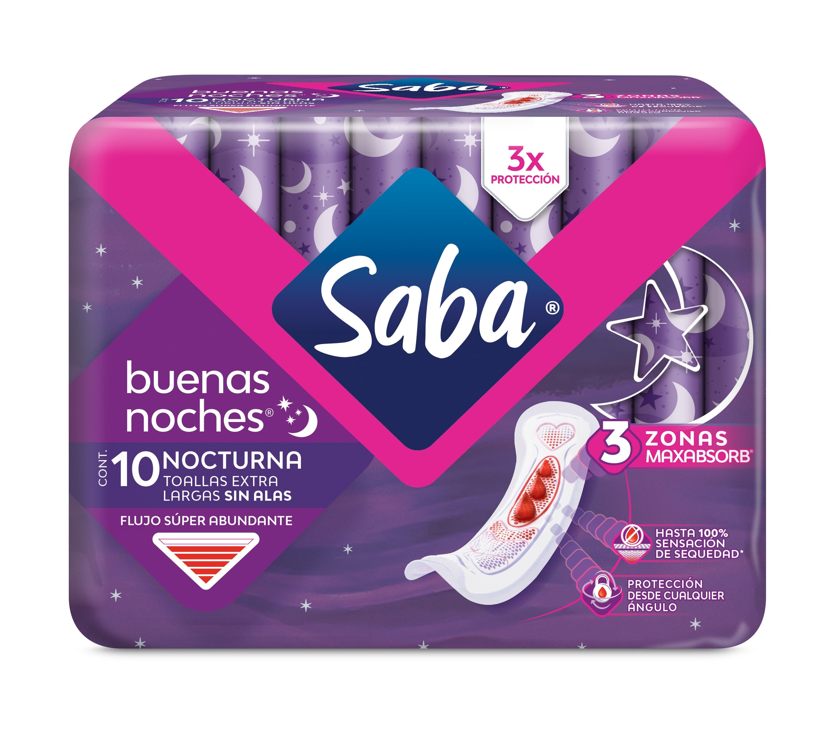 Saba Buenas Noches Toallas Nocturnas sin Alas Saba