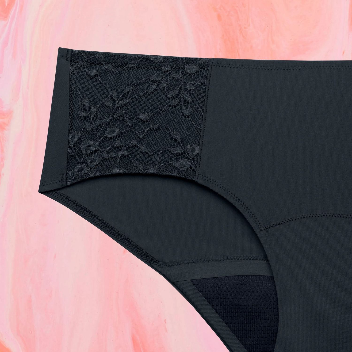 Hipster Side Lace Multifluid Black Front Crop