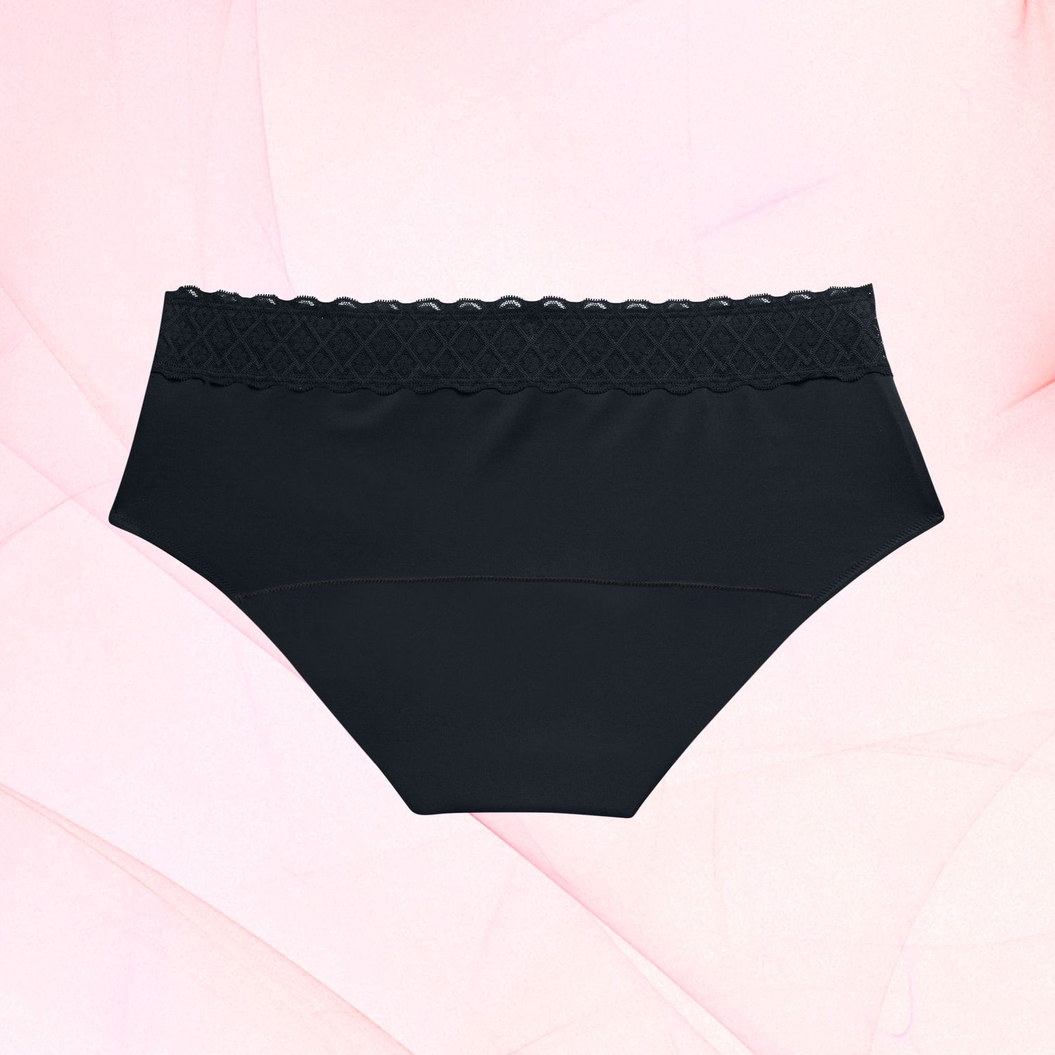 Hipster Heavy Lace Waistband Black Back Fluid