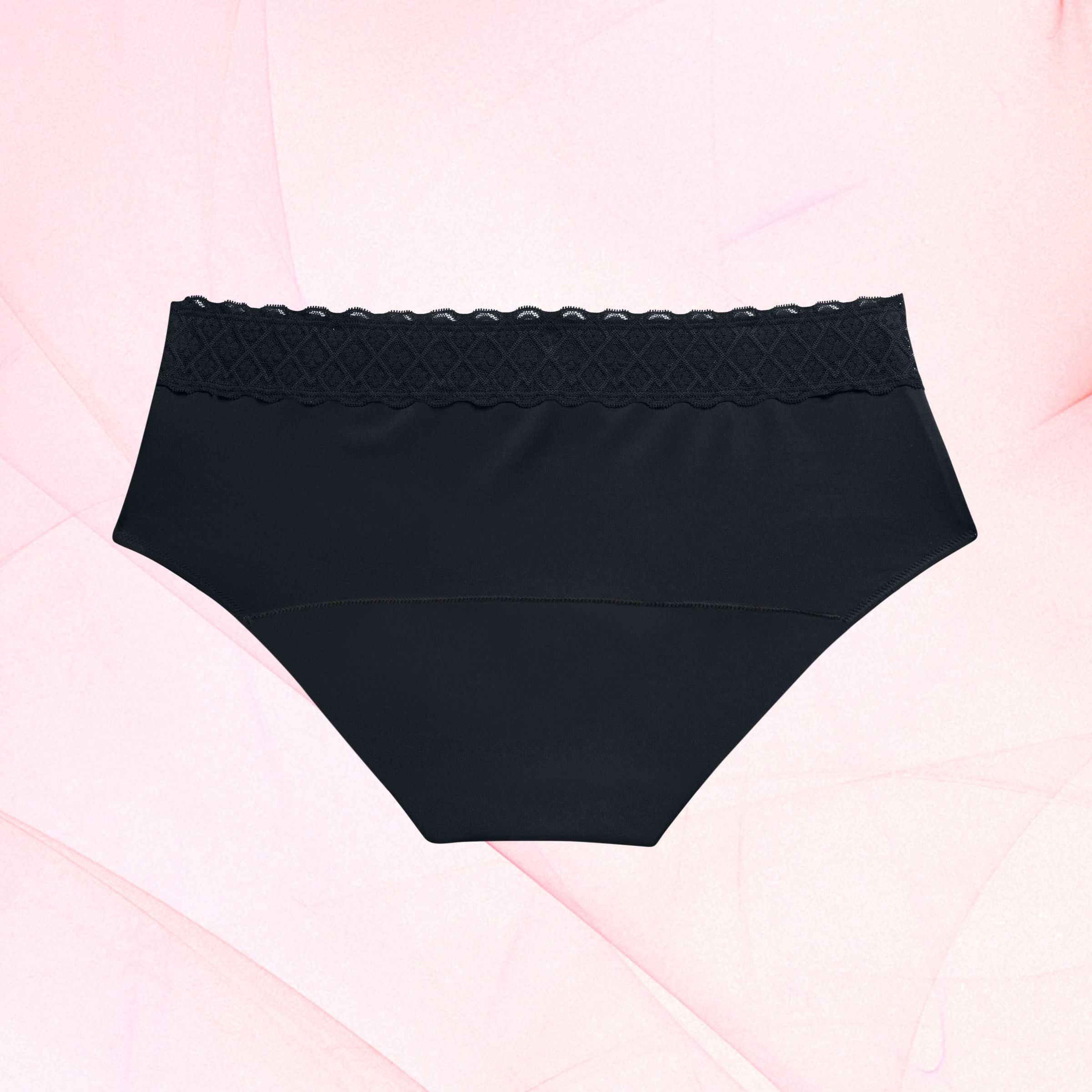 Hipster Heavy Lace Waistband Black Back Fluid